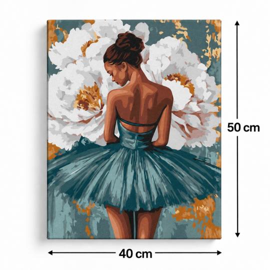 Paint by Numbers – Ballerina in Peonies 40x50 cm, photo 3