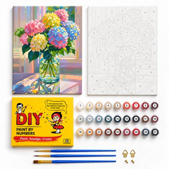 Paint by Numbers – Hydrangeas in the Sun 40x50 cm, photo 2