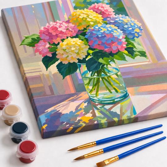 Paint by Numbers – Hydrangeas in the Sun 40x50 cm, photo 4