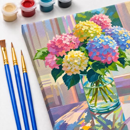 Paint by Numbers – Hydrangeas in the Sun 40x50 cm, photo 5