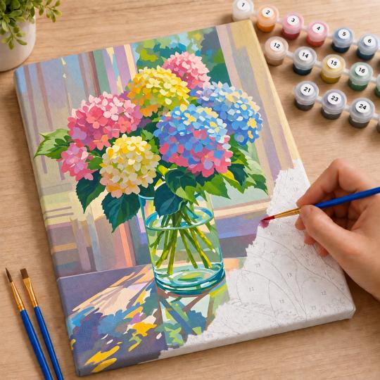 Paint by Numbers – Hydrangeas in the Sun 40x50 cm, photo 7