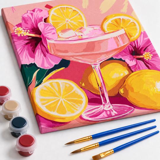 Paint by Numbers – Pink Refreshment 40x50 cm, photo 4