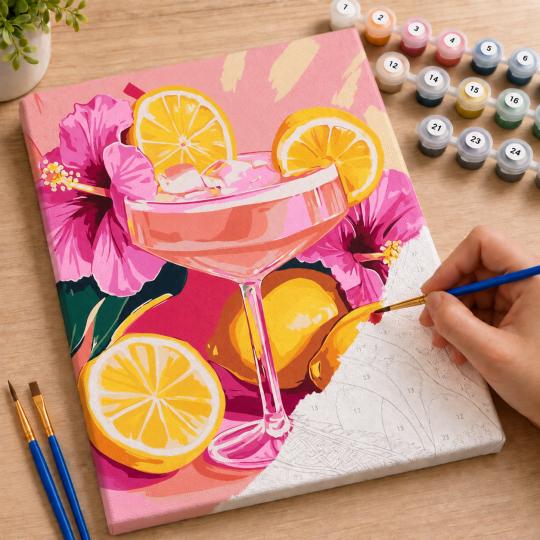 Paint by Numbers – Pink Refreshment 40x50 cm, photo 7