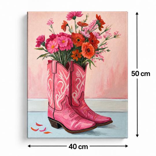 Paint by Numbers Picture Cowgirl Full of Flowers 40x50 cm, photo 3