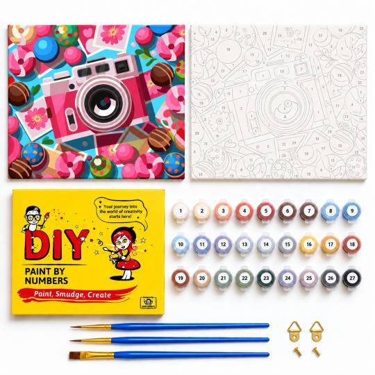 Paint by Numbers Picture Sweet Camera 50x40 cm, photo 2