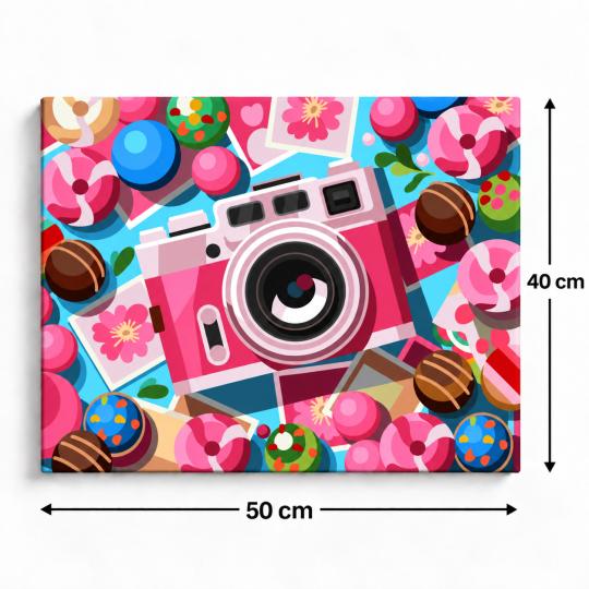 Paint by Numbers Picture Sweet Camera 50x40 cm, photo 3