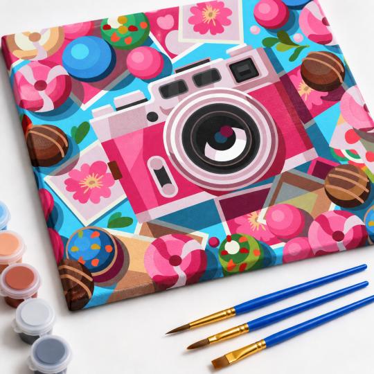 Paint by Numbers Picture Sweet Camera 50x40 cm, photo 4