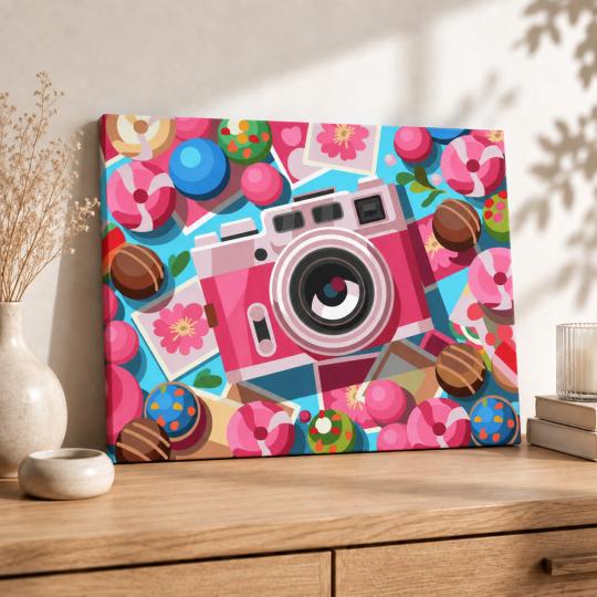 Paint by Numbers Picture Sweet Camera 50x40 cm, photo 8