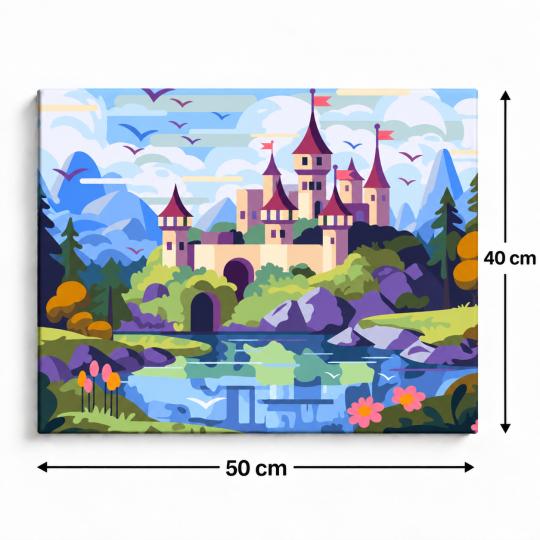 Paint by Numbers Picture Dream Castle 50x40 cm, photo 3