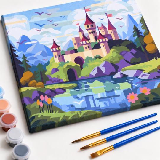 Paint by Numbers Picture Dream Castle 50x40 cm, photo 4