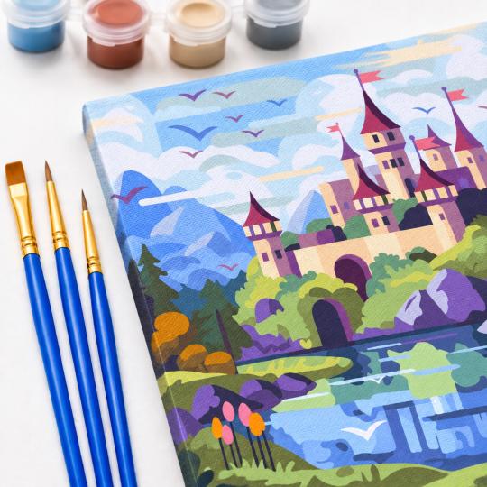 Paint by Numbers Picture Dream Castle 50x40 cm, photo 5