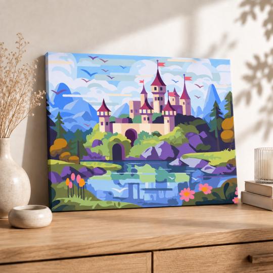 Paint by Numbers Picture Dream Castle 50x40 cm, photo 8