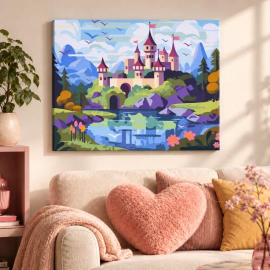 Paint by Numbers Picture Dream Castle 50x40 cm, photo 9