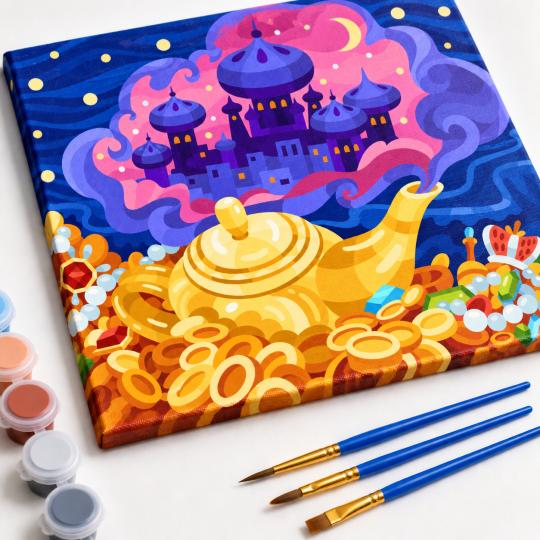 Paint by Numbers Picture Aladdin's Lamp 50x40 cm, photo 4