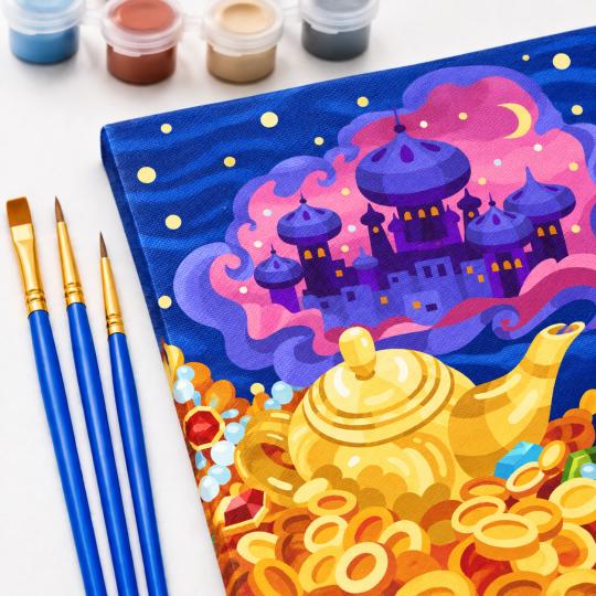 Paint by Numbers Picture Aladdin's Lamp 50x40 cm, photo 5