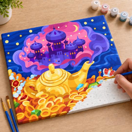 Paint by Numbers Picture Aladdin's Lamp 50x40 cm, photo 7