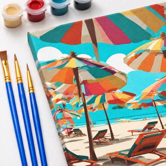 Paint by Numbers Picture Under the Umbrellas 40x50 cm, photo 5