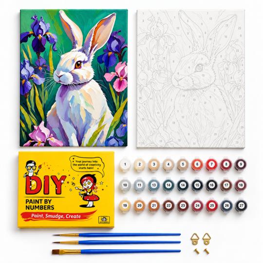 Paint by Numbers Picture White Rabbit 40x50 cm, photo 2