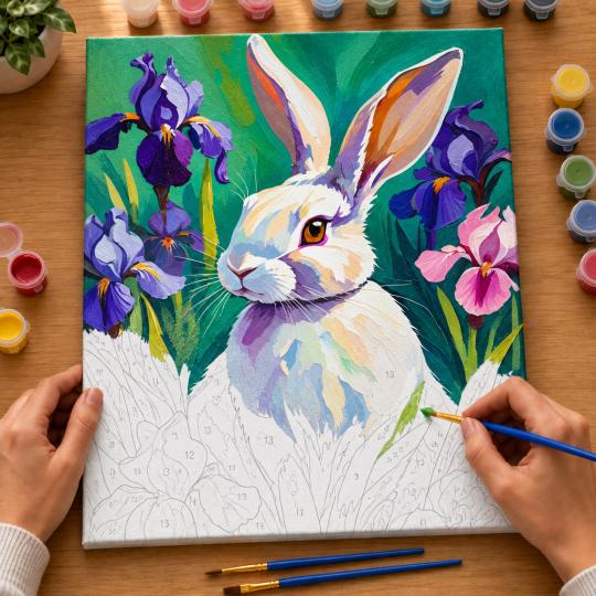Paint by Numbers Picture White Rabbit 40x50 cm, photo 6