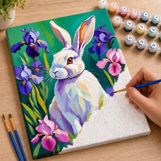 Paint by Numbers Picture White Rabbit 40x50 cm, photo 7