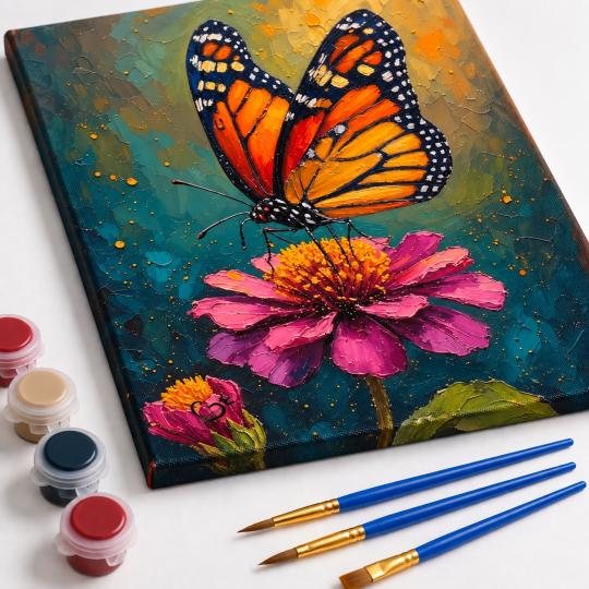 Paint by Numbers Picture Butterfly on a Flower 40x50 cm, photo 4