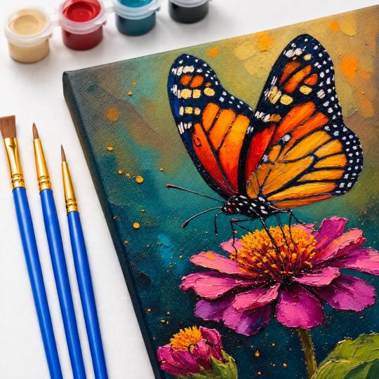 Paint by Numbers Picture Butterfly on a Flower 40x50 cm, photo 5