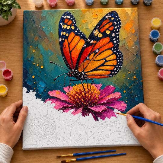 Paint by Numbers Picture Butterfly on a Flower 40x50 cm, photo 6