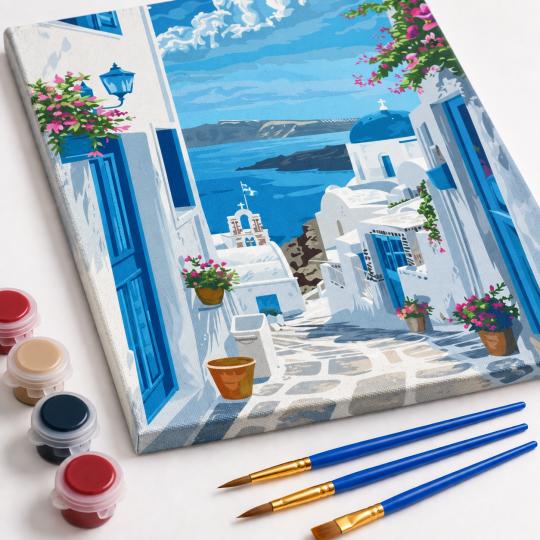 Paint by Numbers Picture Blue Streets 40x50 cm, photo 4