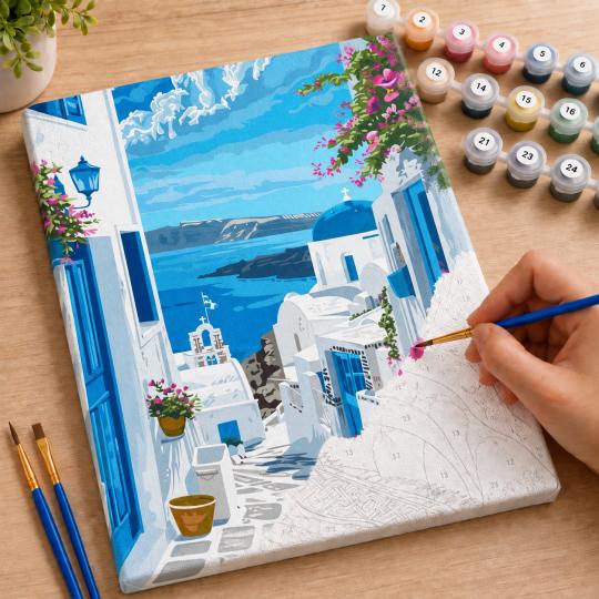Paint by Numbers Picture Blue Streets 40x50 cm, photo 7