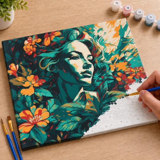 Paint by Numbers Picture In the Embrace of Greenery 50x40 cm, photo 7