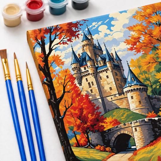 Paint by Numbers Picture Castle in Autumn 40x50 cm, photo 5