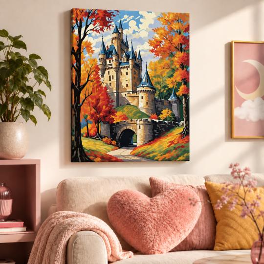Paint by Numbers Picture Castle in Autumn 40x50 cm, photo 9