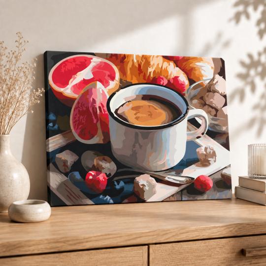 Paint by Numbers Picture Morning Coffee 50x40 cm, photo 8