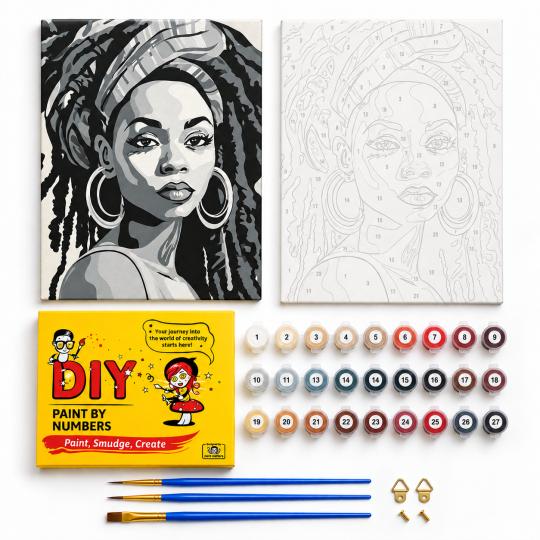 Paint by Numbers Picture Queen in Grey 40x50 cm, photo 2