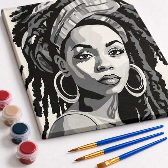 Paint by Numbers Picture Queen in Grey 40x50 cm, photo 4