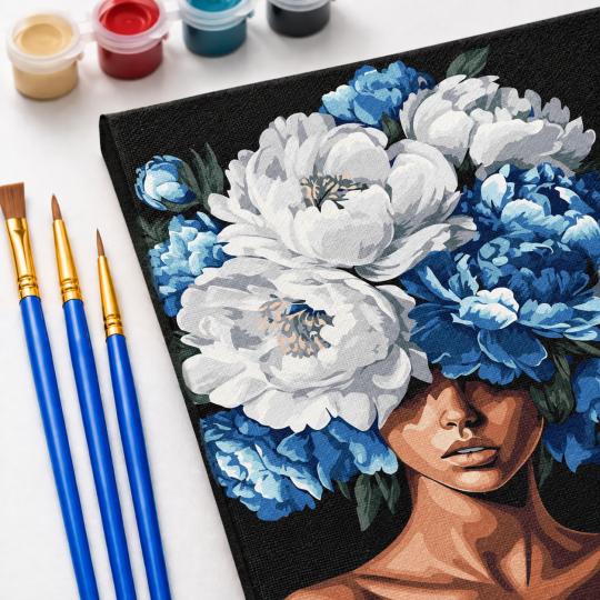 Paint by Numbers Picture Hidden in Peonies 40x50 cm, photo 5