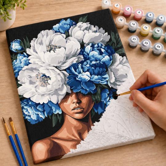 Paint by Numbers Picture Hidden in Peonies 40x50 cm, photo 7