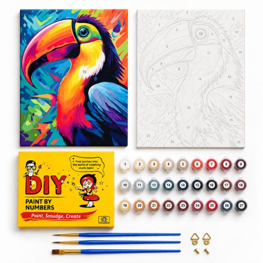 Paint by Numbers Picture Toucan 40x50 cm, photo 2