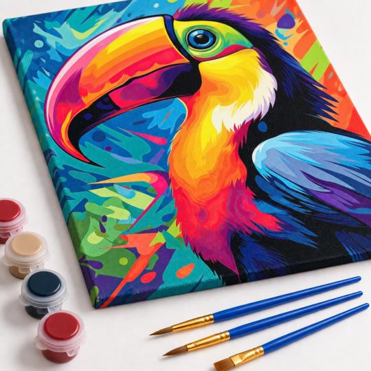 Paint by Numbers Picture Toucan 40x50 cm, photo 4
