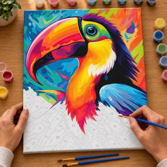 Paint by Numbers Picture Toucan 40x50 cm, photo 6