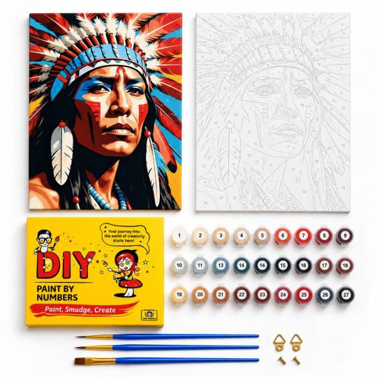 Paint by Numbers Picture Apache 40x50 cm, photo 2