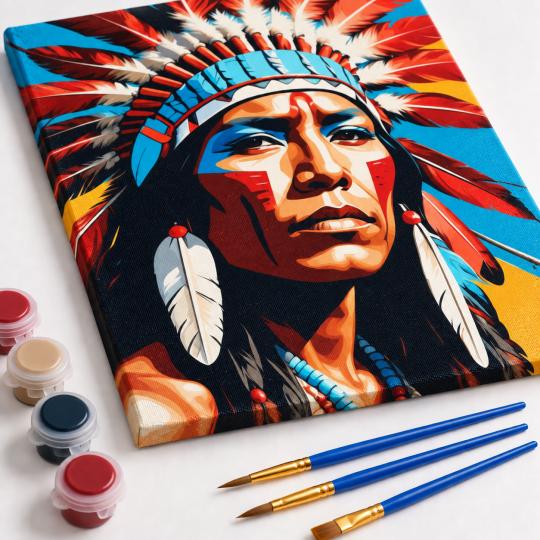 Paint by Numbers Picture Apache 40x50 cm, photo 4