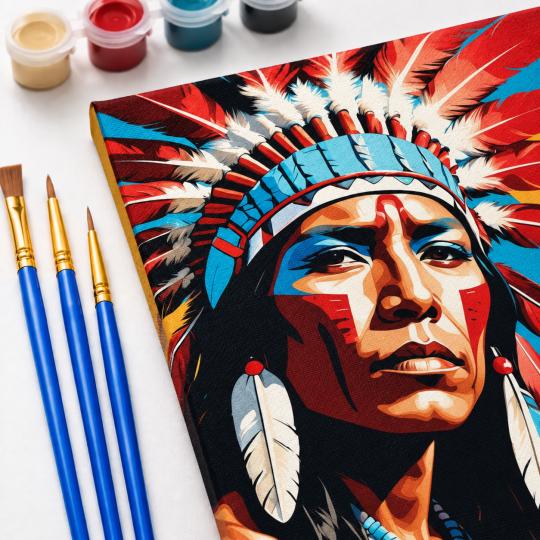 Paint by Numbers Picture Apache 40x50 cm, photo 5