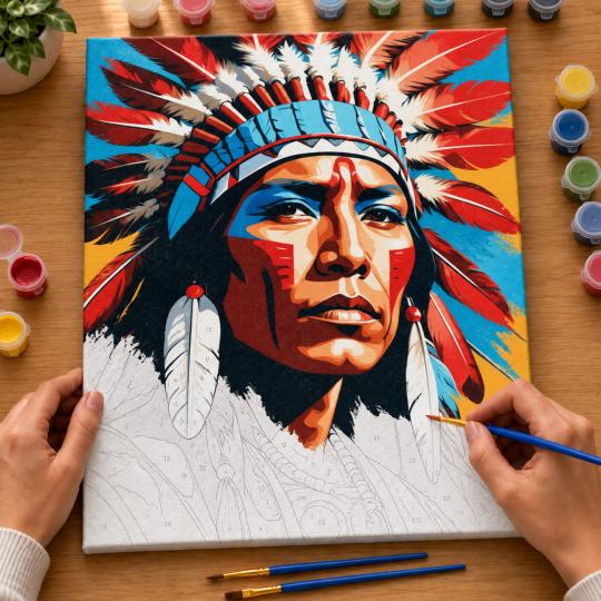 Paint by Numbers Picture Apache 40x50 cm, photo 6