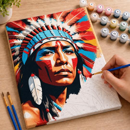 Paint by Numbers Picture Apache 40x50 cm, photo 7