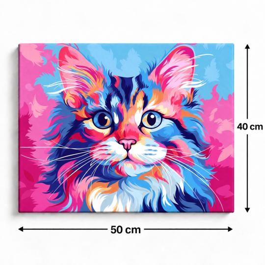 Paint by Numbers Picture Colourful Kitten 50x40 cm, photo 3
