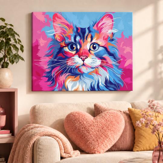 Paint by Numbers Picture Colourful Kitten 50x40 cm, photo 9