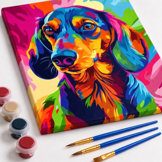 Paint by Numbers Picture Dachshund in Colour 40x50 cm, photo 4