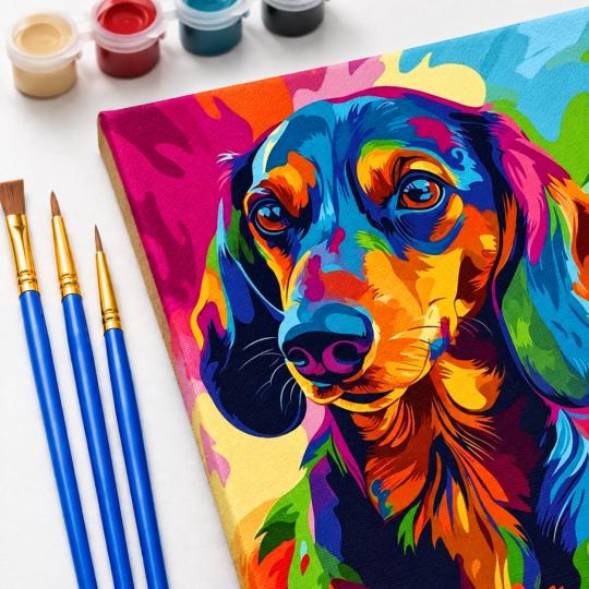Paint by Numbers Picture Dachshund in Colour 40x50 cm, photo 5