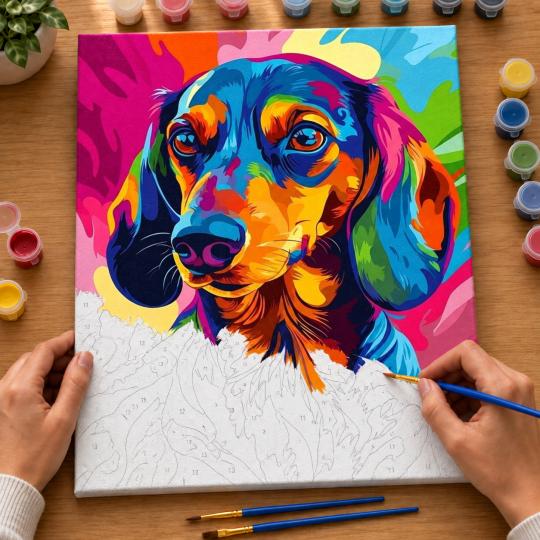 Paint by Numbers Picture Dachshund in Colour 40x50 cm, photo 6